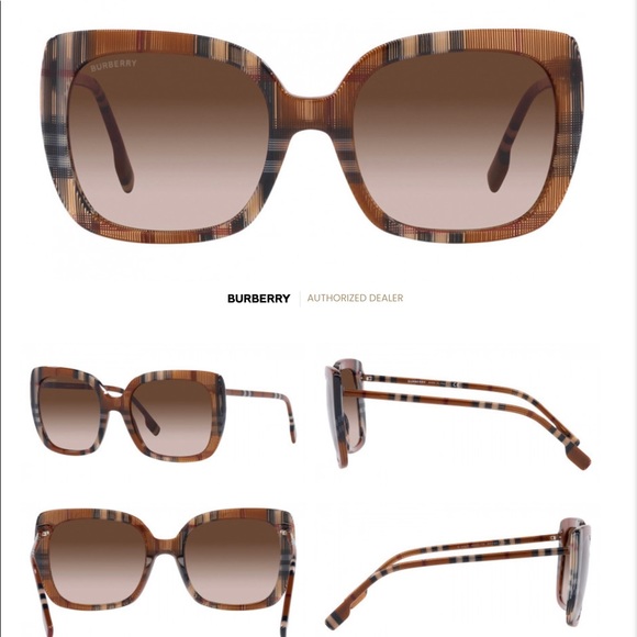 BURBERRY SQUARE CLASSIC ICONIC CHECK SUNGLASSES - Picture 11 of 16